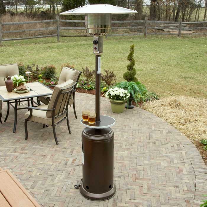 87" Tall Steel Hammered Bronze Propane Heater - Image 4